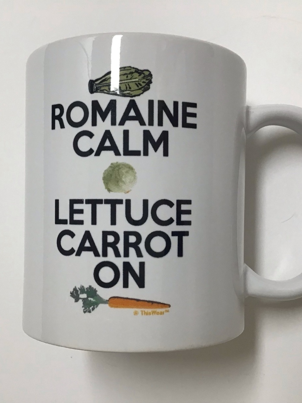 Vegan Coffee Mug Romaine Calm Lettuce Carrot On Tea Cup Ceramic Veggies Retro